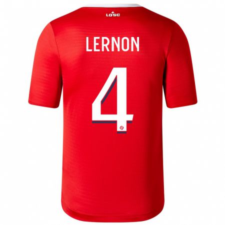 Kandiny Niño Camiseta Jessica Lernon #4 Rojo 1ª Equipación 2023/24 La Camisa Chile