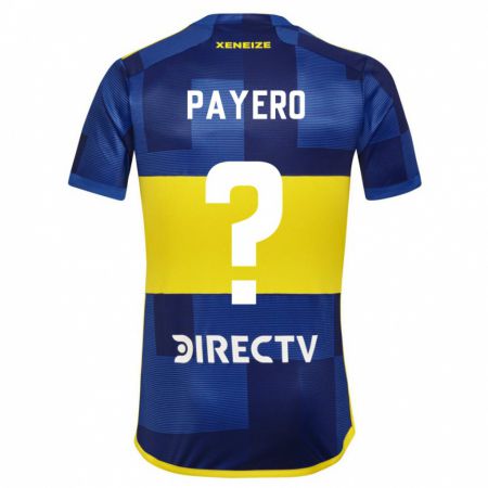 Kandiny Niño Camiseta Martín Payero #0 Azul Oscuro Amarillo 1ª Equipación 2023/24 La Camisa Chile