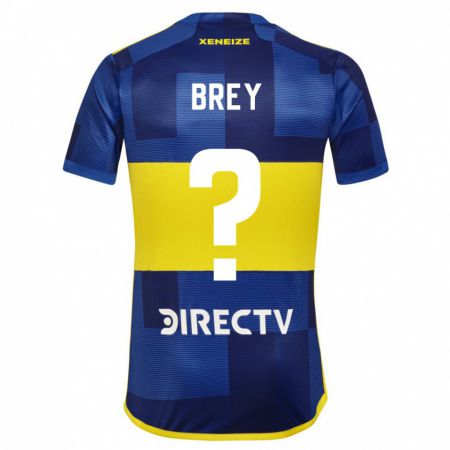 Kandiny Niño Camiseta Leandro Brey #0 Azul Oscuro Amarillo 1ª Equipación 2023/24 La Camisa Chile