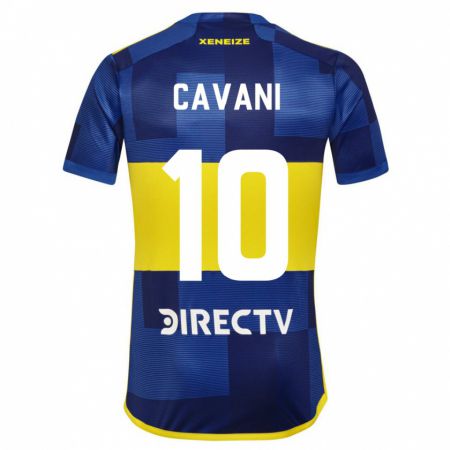 Kandiny Niño Camiseta Edinson Cavani #10 Azul Oscuro Amarillo 1ª Equipación 2023/24 La Camisa Chile