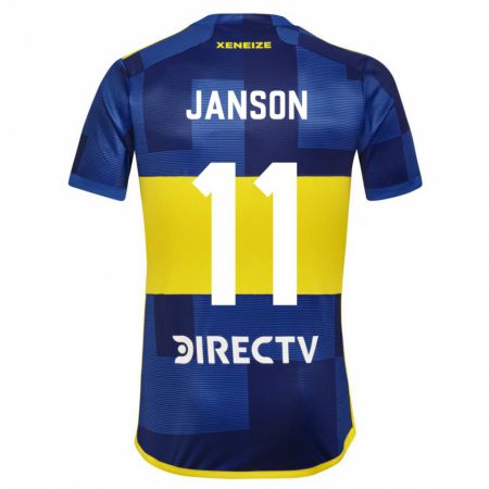 Kandiny Niño Camiseta Lucas Janson #11 Azul Oscuro Amarillo 1ª Equipación 2023/24 La Camisa Chile