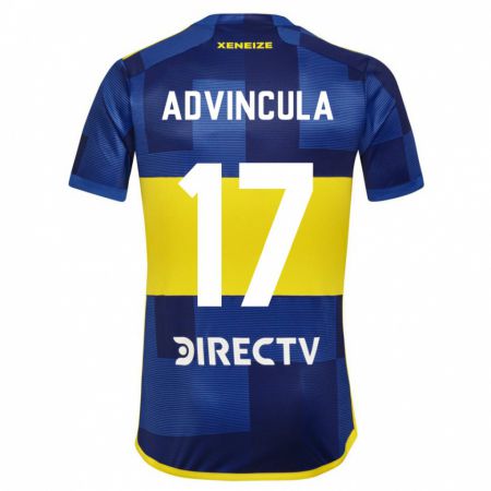 Kandiny Niño Camiseta Luis Advíncula #17 Azul Oscuro Amarillo 1ª Equipación 2023/24 La Camisa Chile
