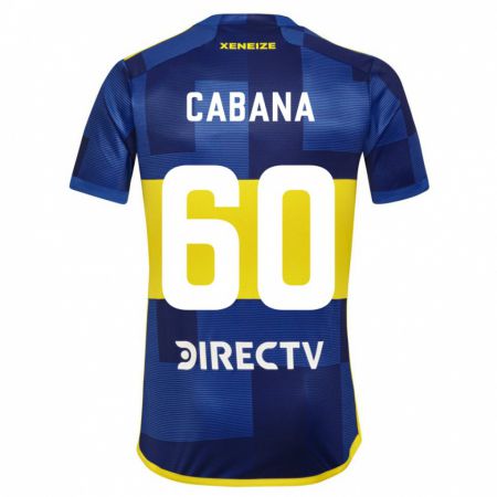 Kandiny Niño Camiseta Juan Pablo Cabaña #60 Azul Oscuro Amarillo 1ª Equipación 2023/24 La Camisa Chile