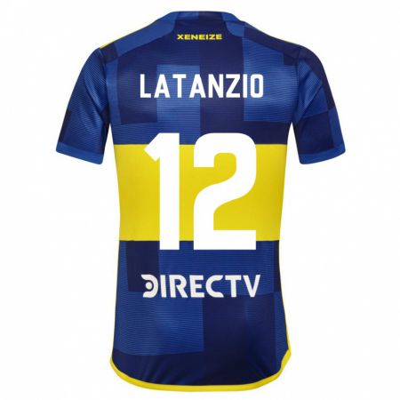 Kandiny Niño Camiseta Florencia Latanzio #12 Azul Oscuro Amarillo 1ª Equipación 2023/24 La Camisa Chile