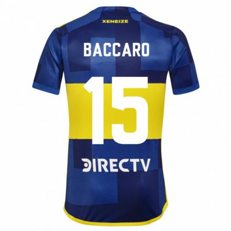 Kandiny Niño Camiseta Camila Baccaro #15 Azul Oscuro Amarillo 1ª Equipación 2023/24 La Camisa Chile