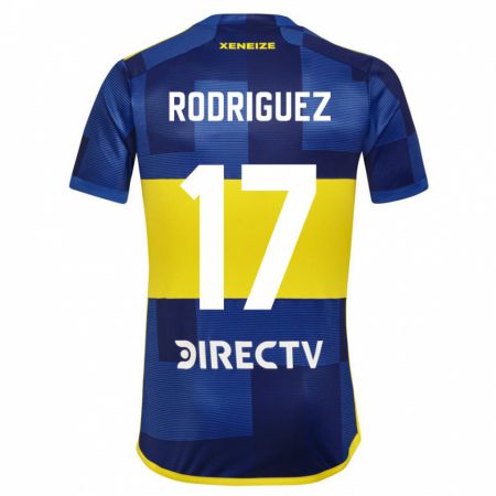Kandiny Niño Camiseta Fanny Rodriguez #17 Azul Oscuro Amarillo 1ª Equipación 2023/24 La Camisa Chile