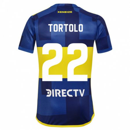 Kandiny Niño Camiseta Dulce Tortolo #22 Azul Oscuro Amarillo 1ª Equipación 2023/24 La Camisa Chile