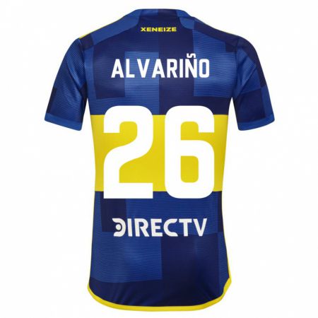 Kandiny Niño Camiseta Alexis Alvariño #26 Azul Oscuro Amarillo 1ª Equipación 2023/24 La Camisa Chile