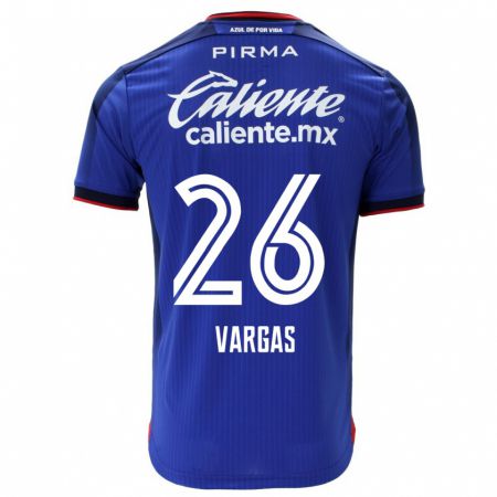 Kandiny Niño Camiseta Carlos Vargas #26 Azul 1ª Equipación 2023/24 La Camisa Chile