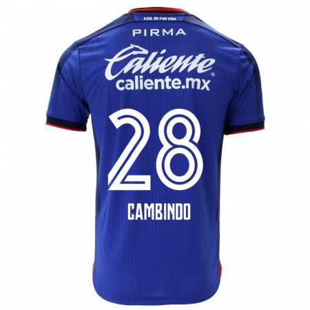 Kandiny Niño Camiseta Diber Cambindo #28 Azul 1ª Equipación 2023/24 La Camisa Chile