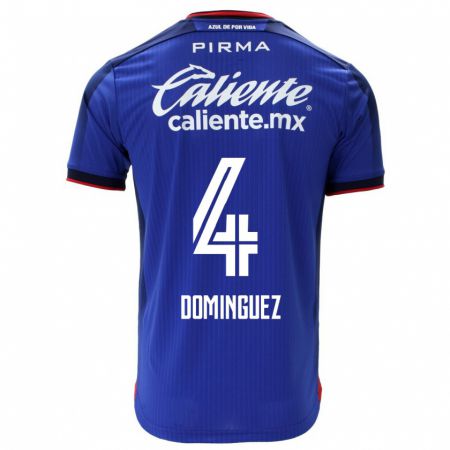 Kandiny Niño Camiseta Julio Cesar Dominguez #4 Azul 1ª Equipación 2023/24 La Camisa Chile