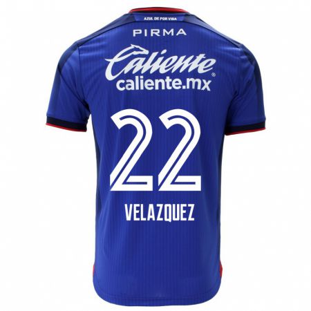 Kandiny Niño Camiseta Hireri Velazquez #22 Azul 1ª Equipación 2023/24 La Camisa Chile