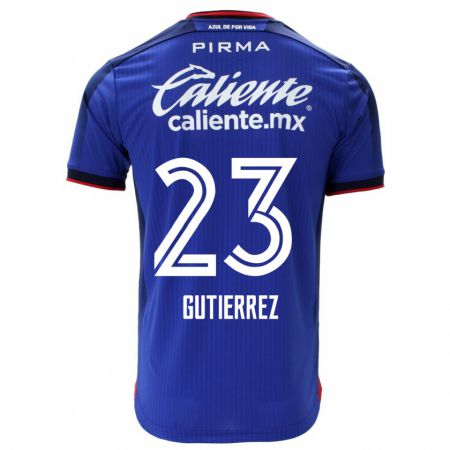 Kandiny Niño Camiseta Ivonne Gutierrez #23 Azul 1ª Equipación 2023/24 La Camisa Chile