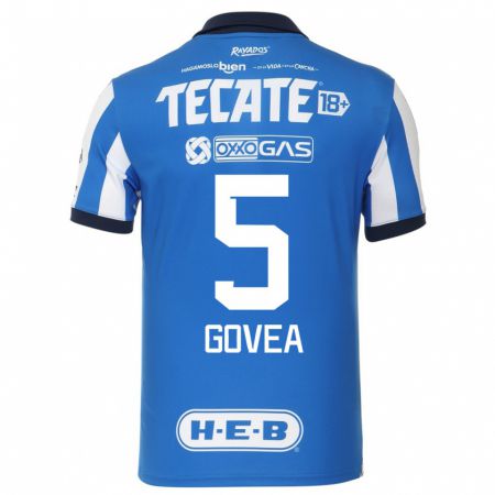 Kandiny Niño Camiseta Omar Govea #5 Azul Blanco 1ª Equipación 2023/24 La Camisa Chile