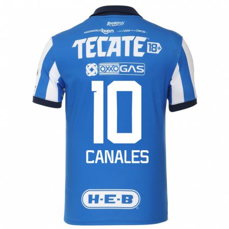 Kandiny Niño Camiseta Sergio Canales #10 Azul Blanco 1ª Equipación 2023/24 La Camisa Chile