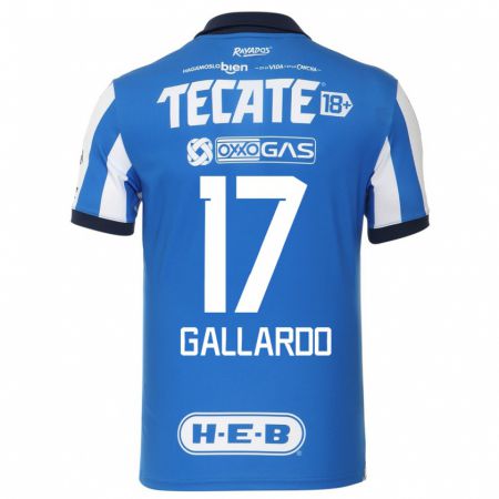 Kandiny Niño Camiseta Jesús Gallardo #17 Azul Blanco 1ª Equipación 2023/24 La Camisa Chile