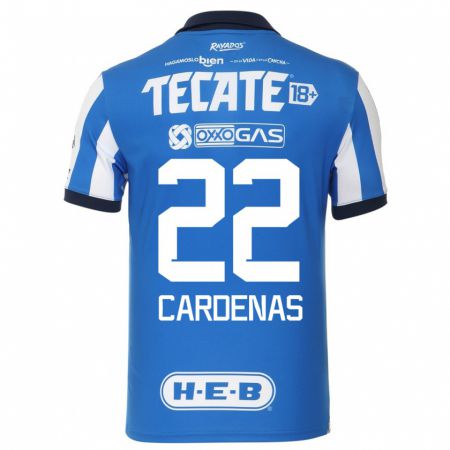 Kandiny Niño Camiseta Luis Cárdenas #22 Azul Blanco 1ª Equipación 2023/24 La Camisa Chile