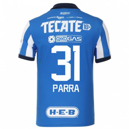 Kandiny Niño Camiseta Daniel Parra #31 Azul Blanco 1ª Equipación 2023/24 La Camisa Chile