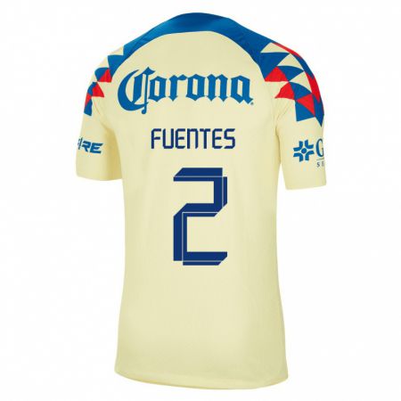 Kandiny Niño Camiseta Luis Fuentes #2 Amarillo 1ª Equipación 2023/24 La Camisa Chile