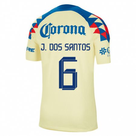 Kandiny Niño Camiseta Jonathan Dos Santos #6 Amarillo 1ª Equipación 2023/24 La Camisa Chile