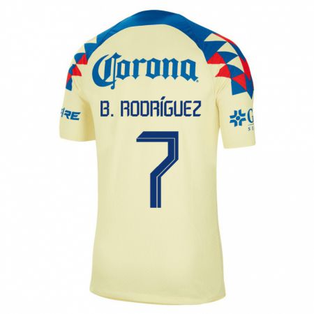 Kandiny Niño Camiseta Brian Rodríguez #7 Amarillo 1ª Equipación 2023/24 La Camisa Chile