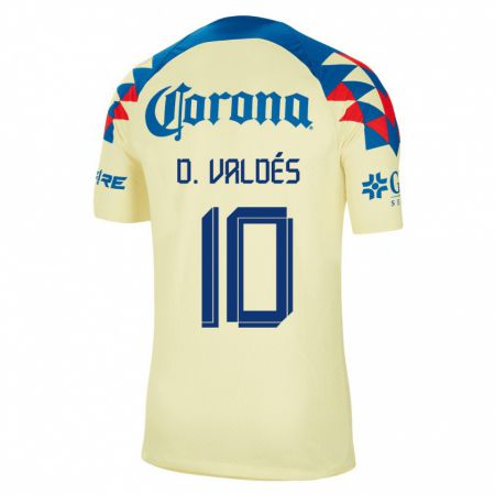 Kandiny Niño Camiseta Diego Valdés #10 Amarillo 1ª Equipación 2023/24 La Camisa Chile