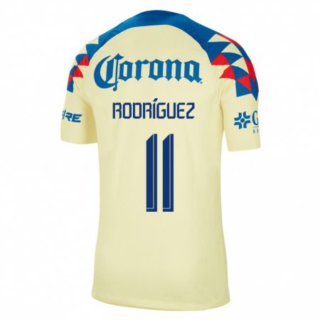 Kandiny Niño Camiseta Jonathan Rodríguez #11 Amarillo 1ª Equipación 2023/24 La Camisa Chile