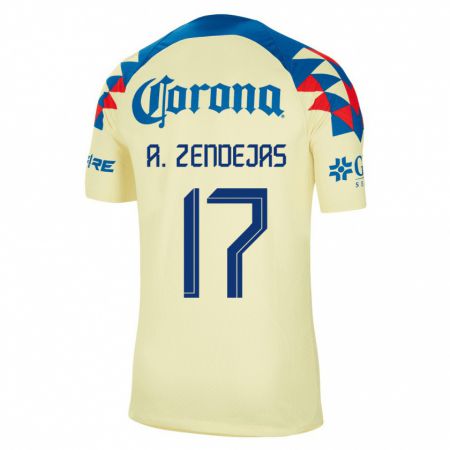 Kandiny Niño Camiseta Álex Zendejas #17 Amarillo 1ª Equipación 2023/24 La Camisa Chile