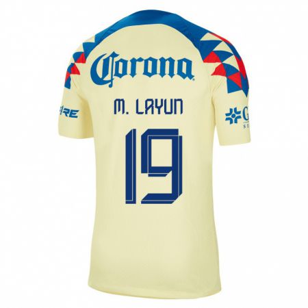 Kandiny Niño Camiseta Miguel Layún #19 Amarillo 1ª Equipación 2023/24 La Camisa Chile