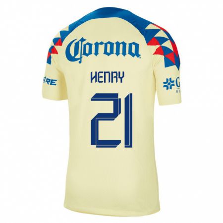 Kandiny Niño Camiseta Henry Martín #21 Amarillo 1ª Equipación 2023/24 La Camisa Chile