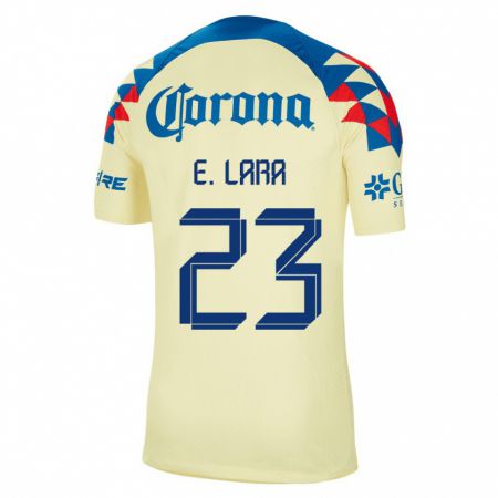 Kandiny Niño Camiseta Emilio Lara #23 Amarillo 1ª Equipación 2023/24 La Camisa Chile