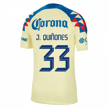 Kandiny Niño Camiseta Julián Quiñones #33 Amarillo 1ª Equipación 2023/24 La Camisa Chile