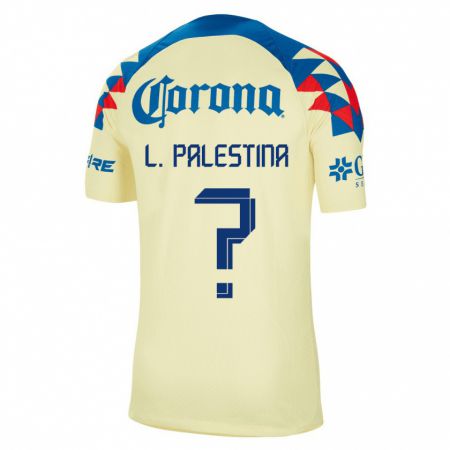 Kandiny Niño Camiseta Leonardo Palestina #0 Amarillo 1ª Equipación 2023/24 La Camisa Chile