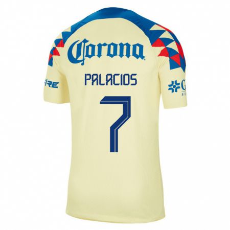 Kandiny Niño Camiseta Kiana Palacios #7 Amarillo 1ª Equipación 2023/24 La Camisa Chile