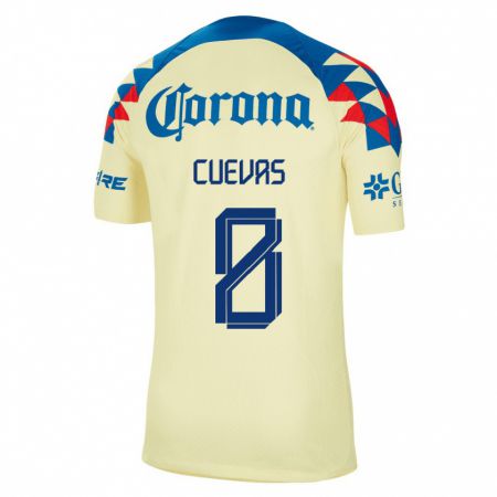Kandiny Niño Camiseta Casandra Cuevas #8 Amarillo 1ª Equipación 2023/24 La Camisa Chile