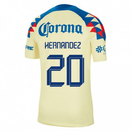 Kandiny Niño Camiseta Nicki Hernandez #20 Amarillo 1ª Equipación 2023/24 La Camisa Chile