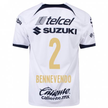 Kandiny Niño Camiseta Pablo Bennevendo #2 Blanco 1ª Equipación 2023/24 La Camisa Chile