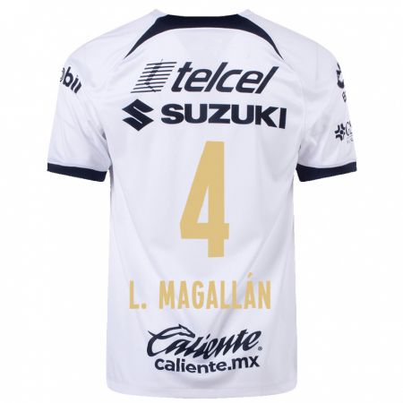 Kandiny Niño Camiseta Lisandro Magallán #4 Blanco 1ª Equipación 2023/24 La Camisa Chile