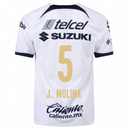 Kandiny Niño Camiseta Jesús Molina #5 Blanco 1ª Equipación 2023/24 La Camisa Chile
