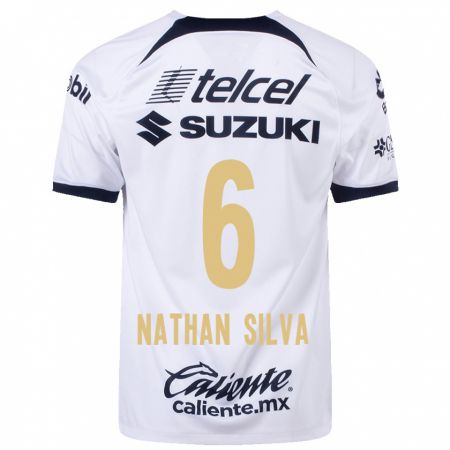 Kandiny Niño Camiseta Nathan Silva #6 Blanco 1ª Equipación 2023/24 La Camisa Chile