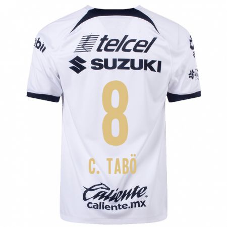 Kandiny Niño Camiseta Christian Tabó #8 Blanco 1ª Equipación 2023/24 La Camisa Chile
