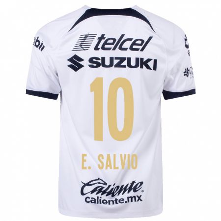 Kandiny Niño Camiseta Eduardo Salvio #10 Blanco 1ª Equipación 2023/24 La Camisa Chile
