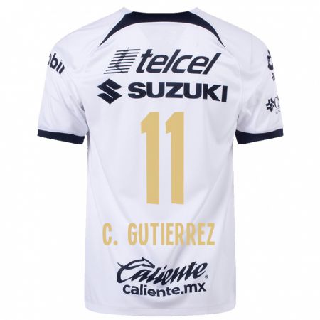 Kandiny Niño Camiseta Carlos Gutiérrez #11 Blanco 1ª Equipación 2023/24 La Camisa Chile