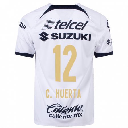 Kandiny Niño Camiseta César Huerta #12 Blanco 1ª Equipación 2023/24 La Camisa Chile