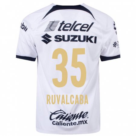 Kandiny Niño Camiseta Jorge Ruvalcaba #35 Blanco 1ª Equipación 2023/24 La Camisa Chile