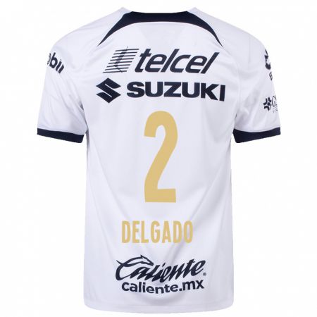Kandiny Niño Camiseta Dirce Delgado #2 Blanco 1ª Equipación 2023/24 La Camisa Chile