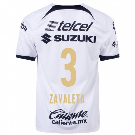 Kandiny Niño Camiseta Rebeca Zavaleta #3 Blanco 1ª Equipación 2023/24 La Camisa Chile