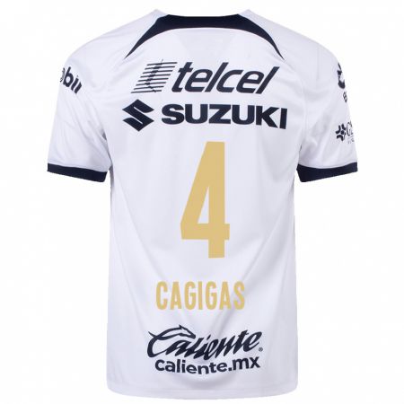 Kandiny Niño Camiseta Deneva Cagigas #4 Blanco 1ª Equipación 2023/24 La Camisa Chile
