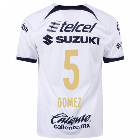 Kandiny Niño Camiseta Kimberli Gomez #5 Blanco 1ª Equipación 2023/24 La Camisa Chile