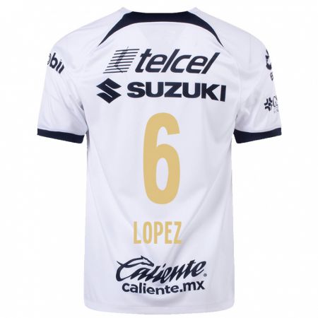 Kandiny Niño Camiseta Nathalia Lopez #6 Blanco 1ª Equipación 2023/24 La Camisa Chile